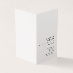 Tarjeta De Visita Lino Sencillo Blanco Moderno Minimalista Llano