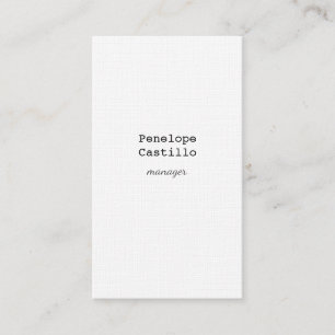 Tarjeta De Visita Lino sencillo y sencillo profesional de primera ca