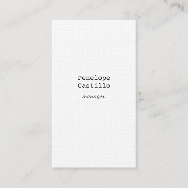 Tarjeta De Visita Lino sencillo y sencillo profesional de primera ca (Anverso)