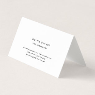 Tarjeta De Visita Lino Único Clásico Simple Negro Blanco