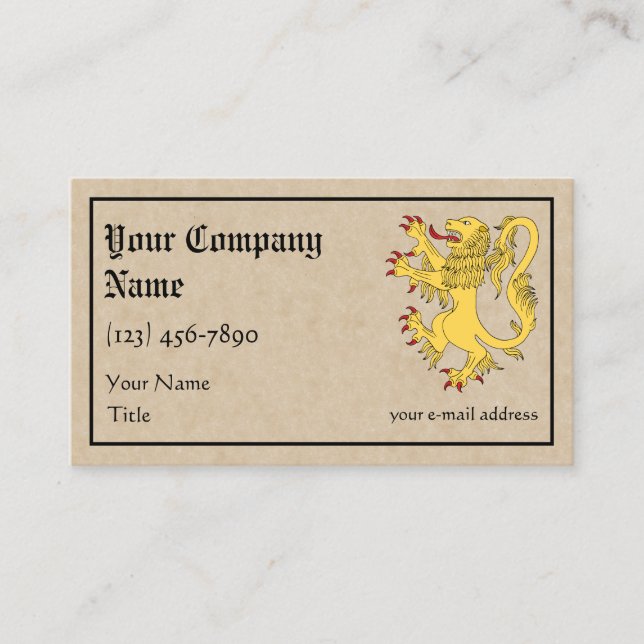 Tarjeta De Visita Lion Rampant (Anverso)