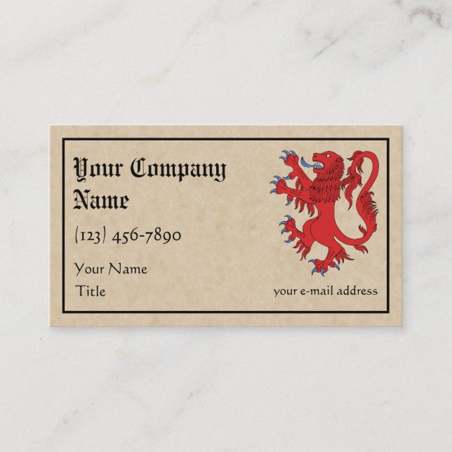 Tarjeta De Visita Lion Rampant Gules (Anverso)