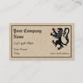 Tarjeta De Visita Lion Rampant Sable