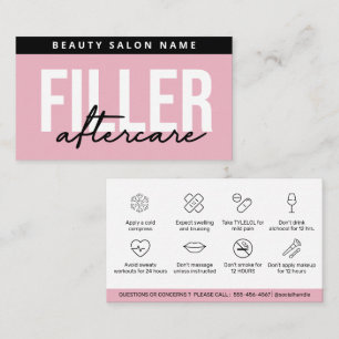 Tarjeta De Visita Lip Filler Botox Instrucciones posteriores al cuid