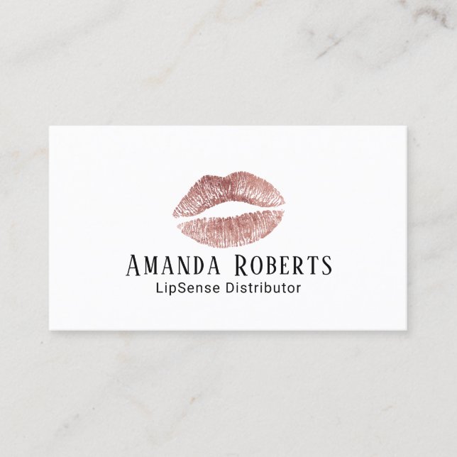 Tarjeta De Visita Lips de oro Rosa Lipsense (Anverso)