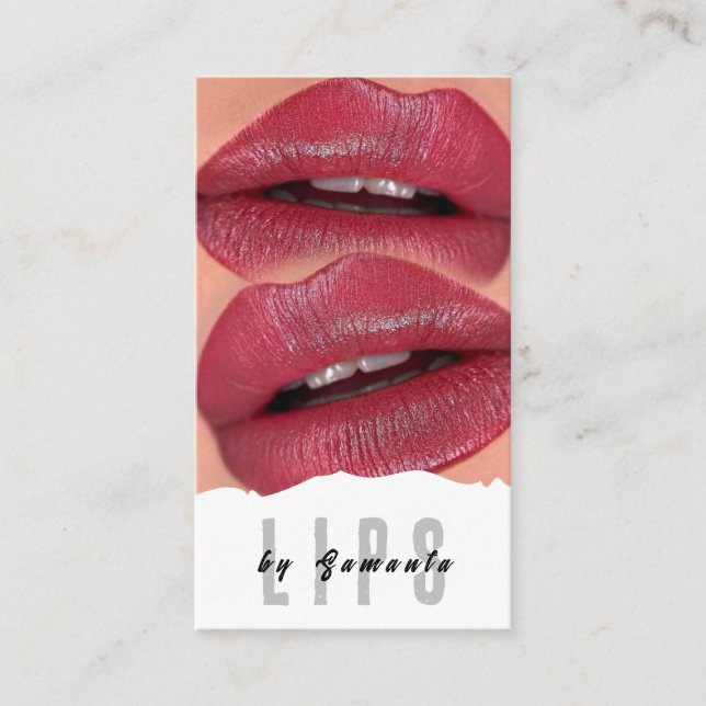 Tarjeta De Visita Lips PMU Microblading Henna Salon Business Card (Anverso)
