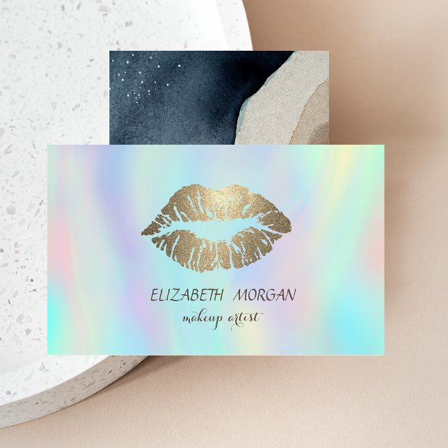 Tarjeta De Visita Lips Purpurinoso modernas, artista de maquillaje H (Subido por el creador)