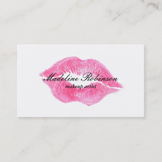 Tarjeta De Visita Lipstick Kiss (Anverso)