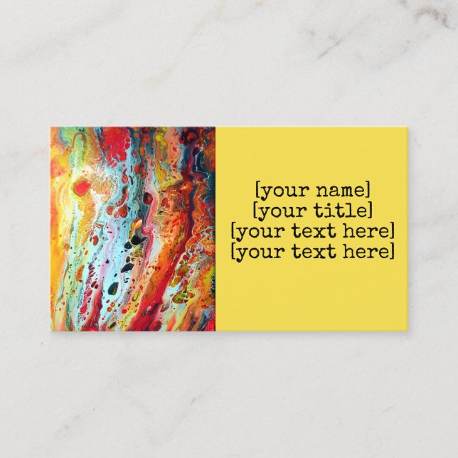 Tarjeta De Visita Líquido de colada de acrílico del arte abstracto (Anverso)