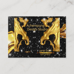 Tarjeta De Visita Líquido dorado opulento Remolino – Colección de di