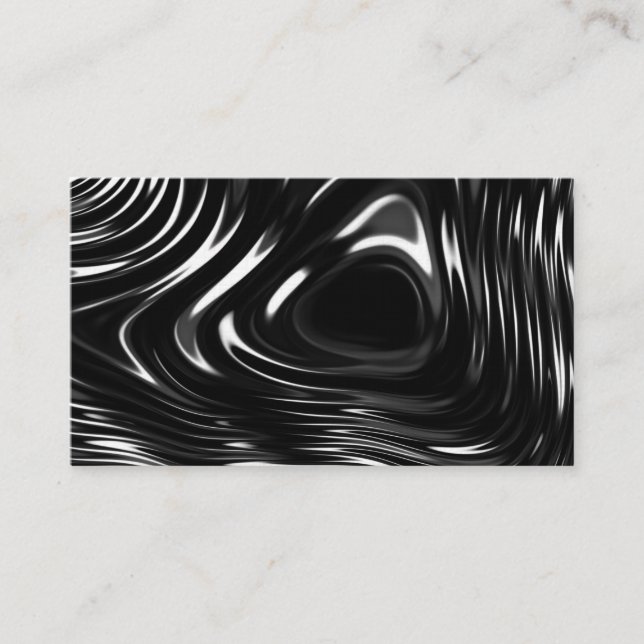 Tarjeta De Visita Líquido metálico en blanco y negro (Anverso)