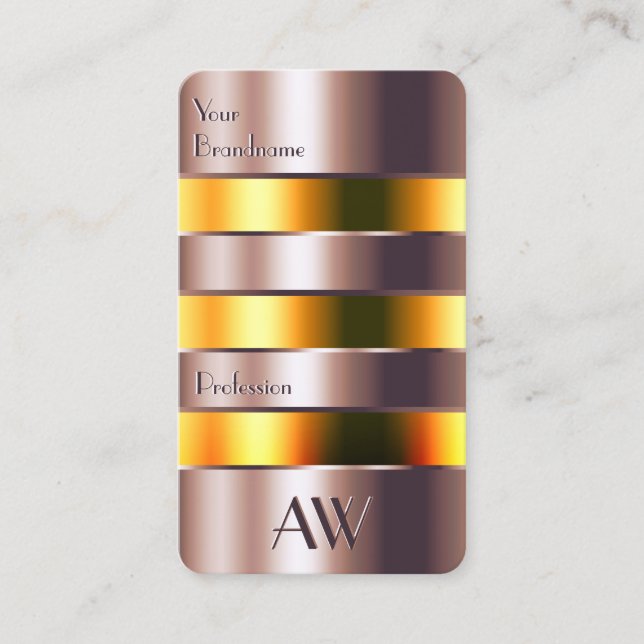 Tarjeta De Visita Líquidos y monograma modernos Rosas de Naranja de  (Anverso)