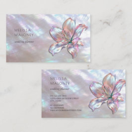 Tarjeta De Visita LIRIO holográfico iridiscente FAUX