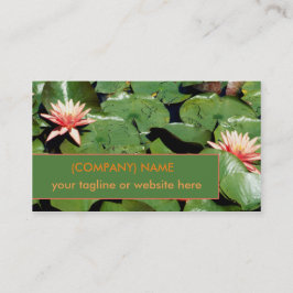 Tarjeta De Visita Lirios de agua del melocotón, flores de Lotus,