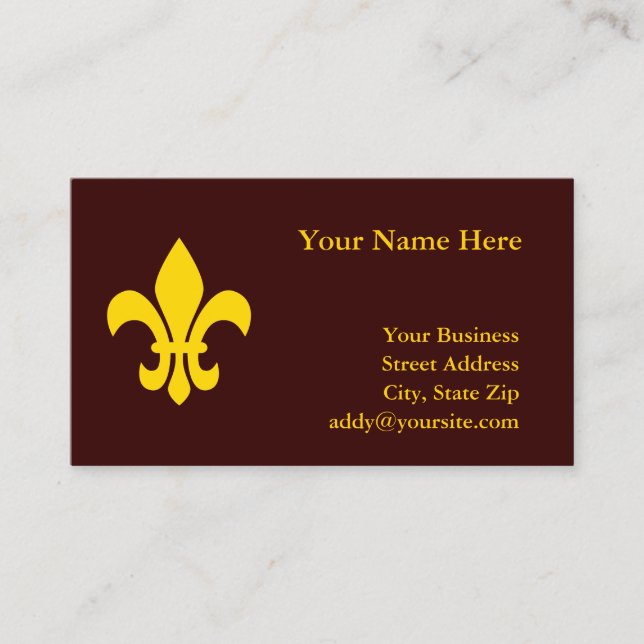 Tarjeta De Visita Lirios de Oro Fleur de Lis (Anverso)