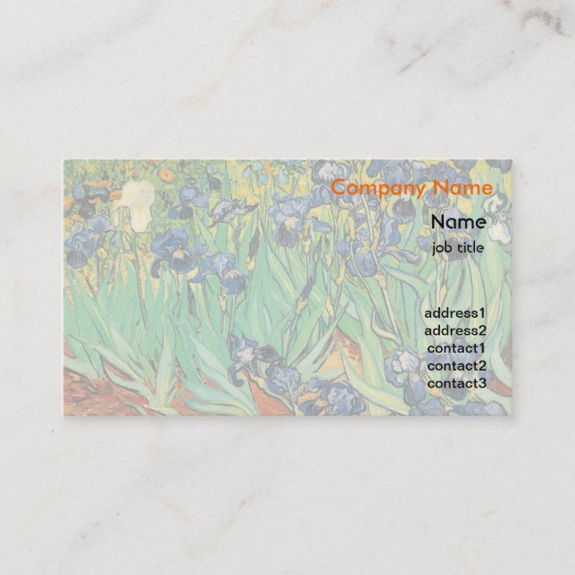 Tarjeta De Visita Lirios, Vincent van Gogh (Anverso)