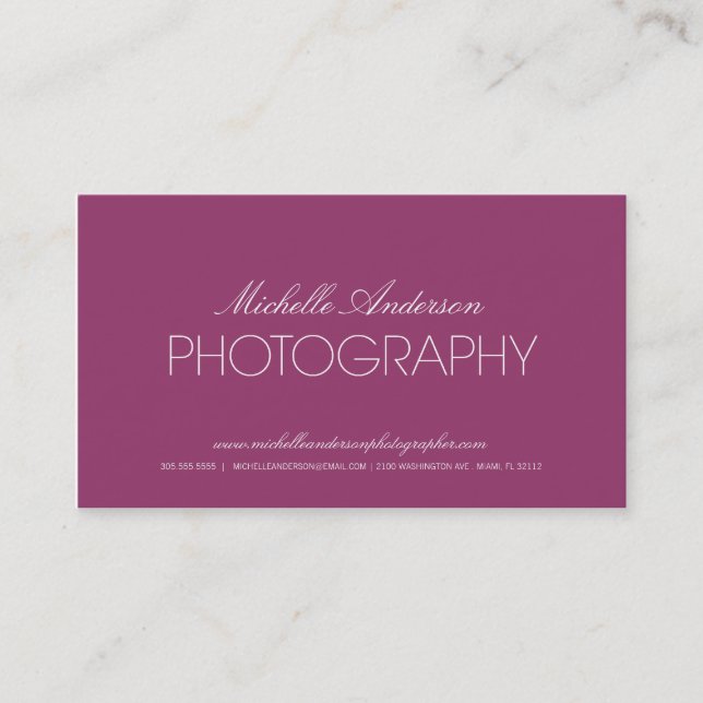 TARJETA DE VISITA LISA DE LA FOTOGRAFÍA DEL (Anverso)