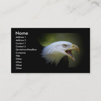 Tarjeta de visita lisa del ébano con Eagle