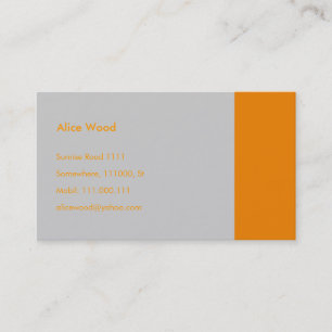 Tarjeta De Visita Liso Gris Naranja