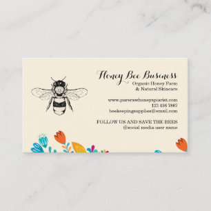 Tarjeta De Visita Lista de precios de abeja de miel