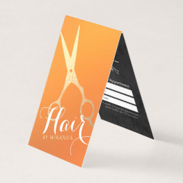 Tarjeta De Visita Lista de precios de Hairstylist Makeup Naranja Gol