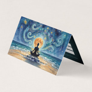 Tarjeta De Visita Lista de Precios de Yoga Meditación Cielo Nocturno