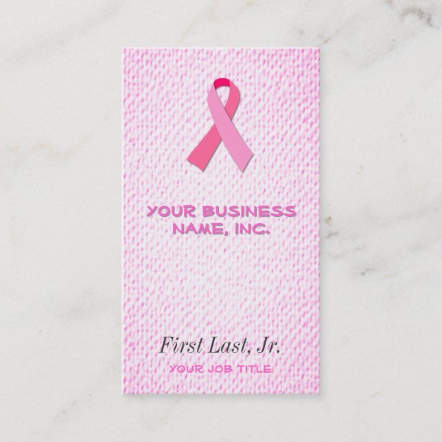 Tarjeta De Visita Listón Rosa (Anverso)