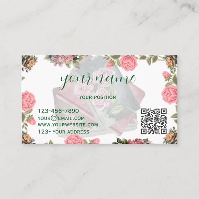 Tarjeta De Visita Literary Folded Business Card Design (Anverso)