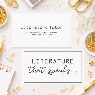 Tarjeta De Visita Literatura que habla, lecciones privadas de litera