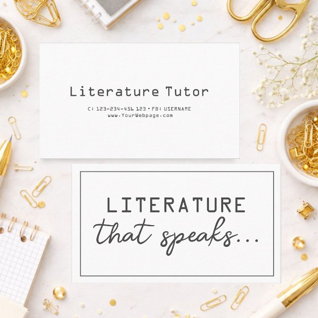 Tarjeta De Visita Literature that speaks, literature private lessons (Subido por el creador)