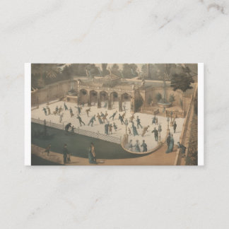 Tarjeta De Visita Litografía de patinaje sobre hielo de invierno vic