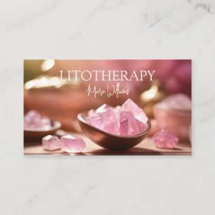 Tarjeta De Visita Litoterapia y piedras de curación rosadas rosa cua