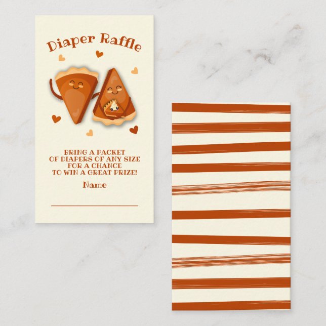 Tarjeta De Visita Little Cutie Pie Autumn Diaper Raffle (Anverso / Reverso)