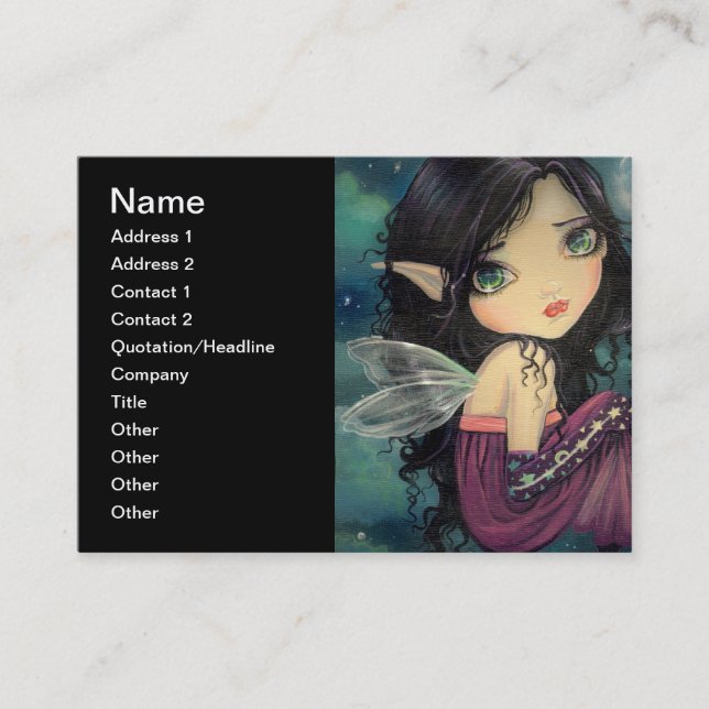 Tarjeta De Visita Little Moon Big Eye Fantasy Art (Anverso)