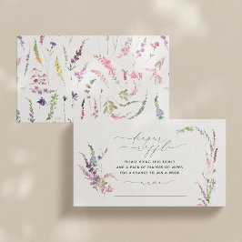 Tarjeta De Visita Little Wildflower Floral Baby Shower Diaper Raffle