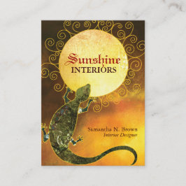 Tarjeta De Visita Lizard sostiene el estilo del Sol