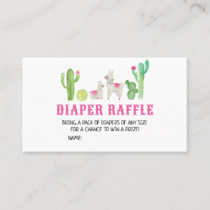 Tarjeta De Visita Llama Baby Shower Diaper Raffle