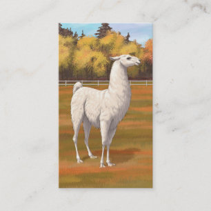 Tarjeta De Visita Llama blanca en la pastelería de otoño