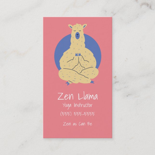 Tarjeta De Visita Llama de yoga (Anverso)