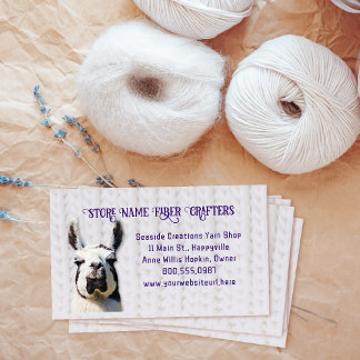 Tarjeta De Visita Llama Yarn Shop Fiber Seller