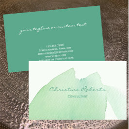 Tarjeta De Visita Llamada a acuarela turquesa moderna original