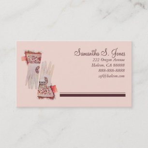 Tarjeta De Visita Llamada de guantes victorianos de estilo nevado/