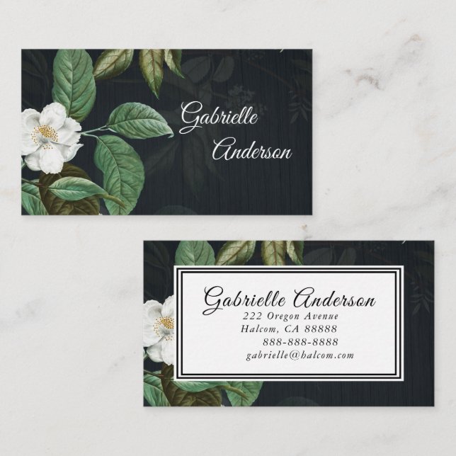 Tarjeta De Visita Llamadas Florales Elegantes/ (Anverso / Reverso)