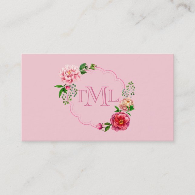 Tarjeta De Visita Llamadas florales personalizadas de Moda de país/ (Anverso)