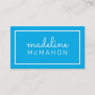Tarjeta De Visita LLAMADO CARD preppy moda moderna simple aqua azul