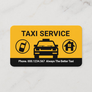 Tarjeta De Visita Llamar Taxi Para Destino De Transporte
