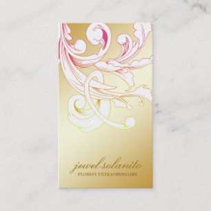 Tarjeta De Visita llamarada del follaje 311-Vivid de oro