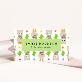 Tarjeta De Visita Llamas Cutas, Centro de Juegos Infantiles, Centro 