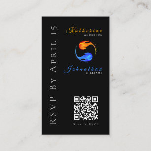 Tarjeta De Visita Llamas gemelas RSVP-Boda-QR