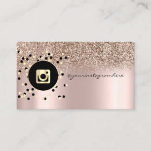 Tarjeta De Visita Llamativos puntos de Instagram de oro rosa con bri